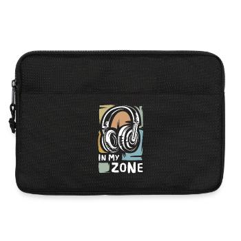 Icône de casque vintage - Logo de In My Zone Music - Sacoche pour ordinateur portable 13 pouces - noir - Devant