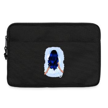 Beautiful girl with long blue hair - Laptop bag 13" - black - Front