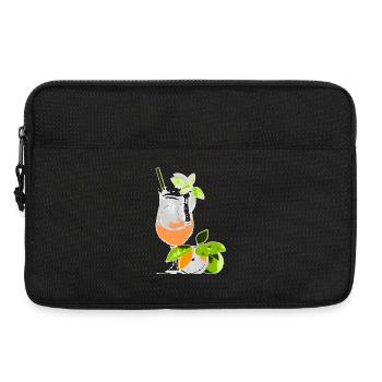 Cocktail Glass Drink with Orange & Mint - Laptop bag 13" - black - Front