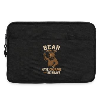 Bear motto for the brave - Laptop bag 13" - black - Front