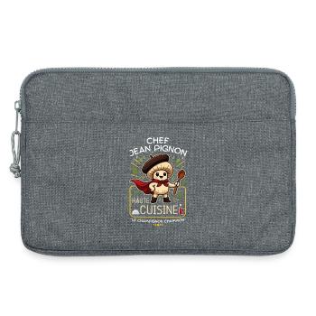 Mushroom Humor Chef Jean Pignon Haute Cuisine - Laptop bag 13" - heather grey - Front