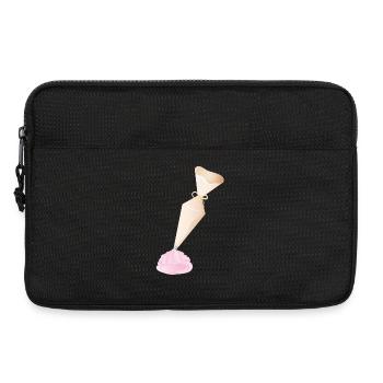 Douille crème avec garnitures roses - Sacoche pour ordinateur portable 13 pouces - noir - Devant