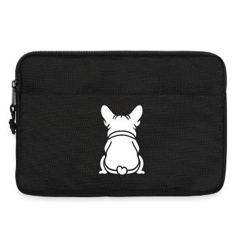Bulldogge Illustration Herz sitzend - Laptoptasche 13" - Schwarz - Vorne