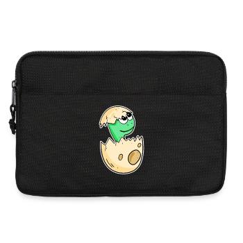 Baby dinosaur in egg - Laptop bag 13" - black - Front