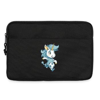 Un mignon joueur de football licorne pour les fans de football - Sacoche pour ordinateur portable 13 pouces - noir - Devant