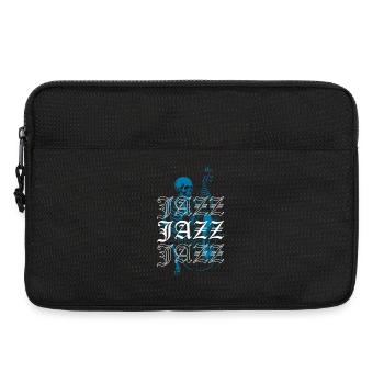 Skelett, Jazzmusiker, Abbildung - Laptoptasche 13" - Schwarz - Vorne