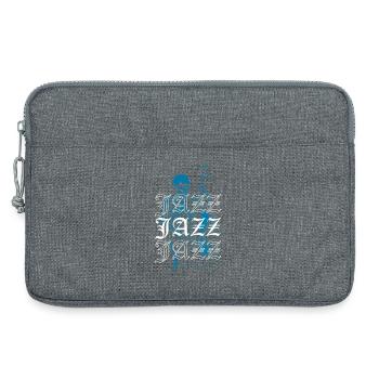 Skeleton Jazz Musician Illustration - Laptop bag 13" - heather grey - Front
