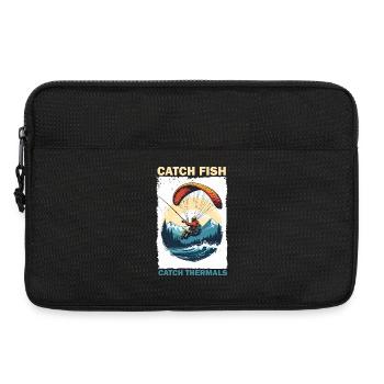 Adventurous fishing and winter sports design - Laptop bag 13" - black - Front