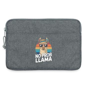 No Prob Lama Retro Sunburst Design - Laptoptasche 13" - Grau meliert - Vorne