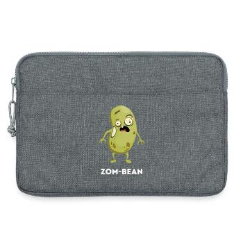 Zom-bean – Jeu de mots amusant sur le haricot zombie - Sacoche pour ordinateur portable 13 pouces - gris chiné - Devant