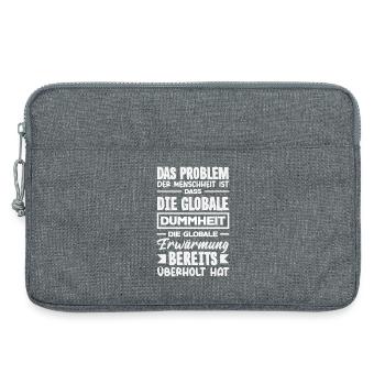Globale Dummheit schlägt Erwärmung - Laptoptasche 13" - Grau meliert - Vorne