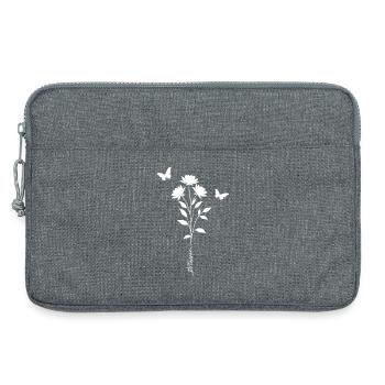 Silhouette de papillons floraux - Sacoche pour ordinateur portable 13 pouces - gris chiné - Devant
