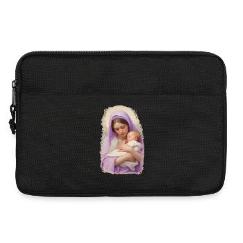 Madonna - La Vierge Marie avec l’Enfant Jésus - Sacoche pour ordinateur portable 13 pouces - noir - Devant
