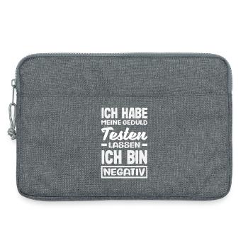 Patience tested – I'm negative - Laptop bag 13" - heather grey - Front