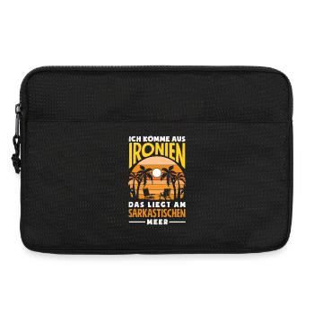 Je viens des ironies – Mer sarcastique - Sacoche pour ordinateur portable 13 pouces - noir - Devant