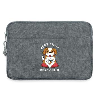 Ne vous énervez pas avec votre chien, il joue - Sacoche pour ordinateur portable 13 pouces - gris chiné - Devant