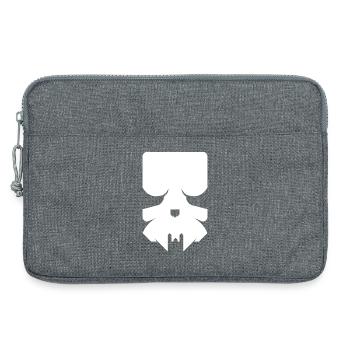 Moderner Skull – Stylischer Totenkopf - Laptoptasche 13" - Grau meliert - Vorne
