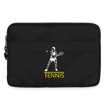 Tennis Silhouette Yellow Accent - Laptop bag 13" - black - Front