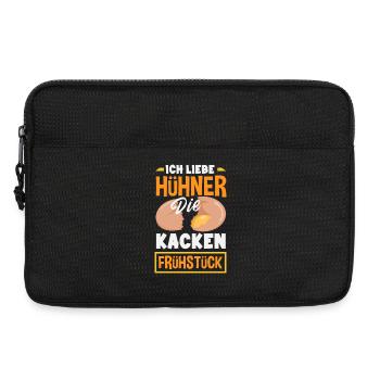 I love chickens – they poop breakfast - Laptop bag 13" - black - Front