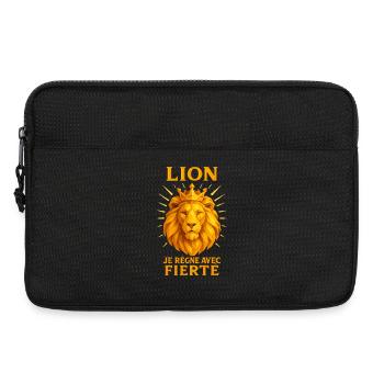 Signe astrologique du Lion - Astrologie - Sacoche pour ordinateur portable 13 pouces - noir - Devant