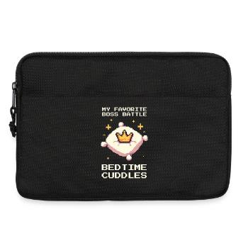 Lieblingsbosskampf | Gute-Nacht-Kuscheln - Laptoptasche 13" - Schwarz - Vorne