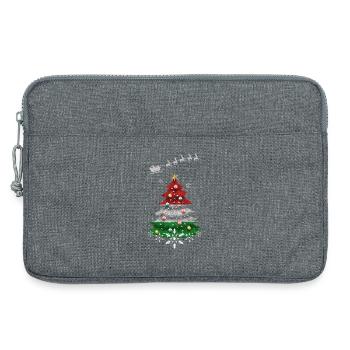 Weihnachtsbaum mit Ungarn Flagge - Laptoptasche 13" - Grau meliert - Vorne