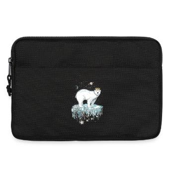 Majestätischer Eisbär mit Krone auf Eisscholle - Laptoptasche 13" - Schwarz - Vorne