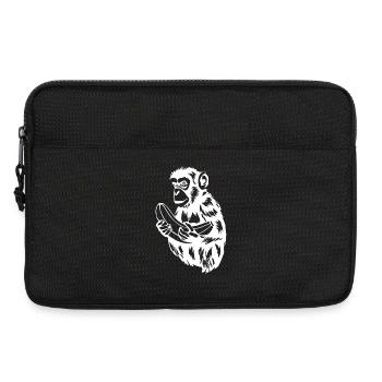 Affe mit Banane T-shirt Geschenk - Laptoptasche 13" - Schwarz - Vorne