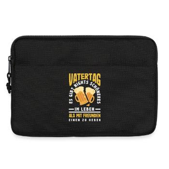 Lustiges Vatertag Geschenk Papa Bier - Laptoptasche 13" - Schwarz - Vorne
