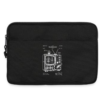 Vintage Television Schematic Blueprint patent Art - Laptop bag 13" - black - Front