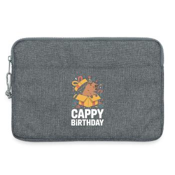 Capybara Anniversaire Cappy Anniversaire Drôle de capy - Sacoche pour ordinateur portable 13 pouces - gris chiné - Devant