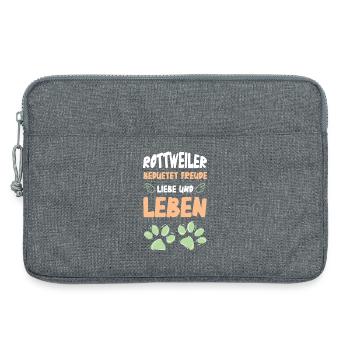 Amour et vie des rottweilers - Sacoche pour ordinateur portable 13 pouces - gris chiné - Devant