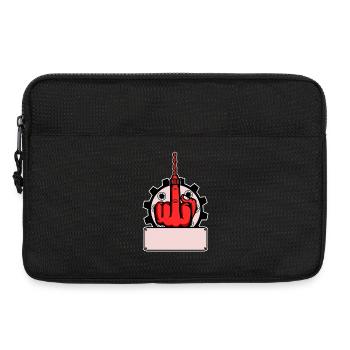 Va te faire foutre Conception de la perceuse - Plaque rouge avec le nom rouge - Sacoche pour ordinateur portable 13 pouces - noir - Devant