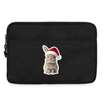 Joli lapin avec chapeau - Lapin de Noël - Sacoche pour ordinateur portable 13 pouces - noir - Devant