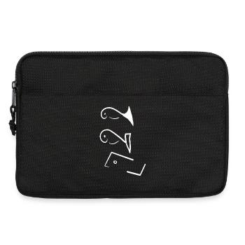 Minimalist Fish Line Art - Laptop bag 13" - black - Front