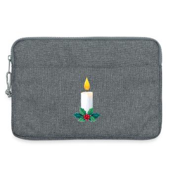 Bougie de Noël & Houx - Sacoche pour ordinateur portable 13 pouces - gris chiné - Devant