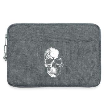 Totenkopf mit Kelten Tribal - Laptoptasche 13" - Grau meliert - Vorne