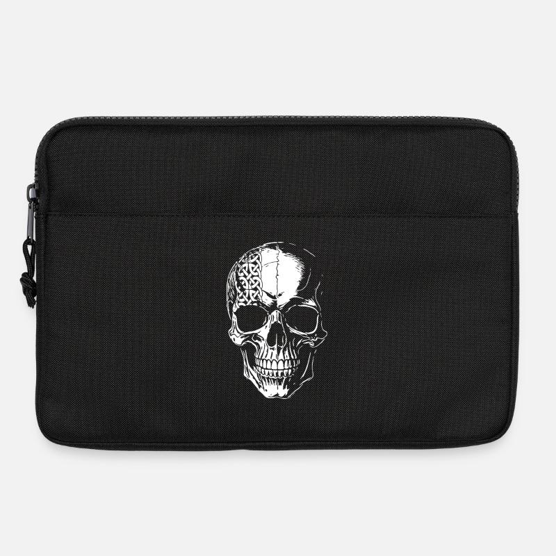 Totenkopf mit Kelten Tribal - Laptoptasche 13" - Schwarz