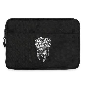 Dent fleurie - Sacoche pour ordinateur portable 13 pouces - noir - Devant