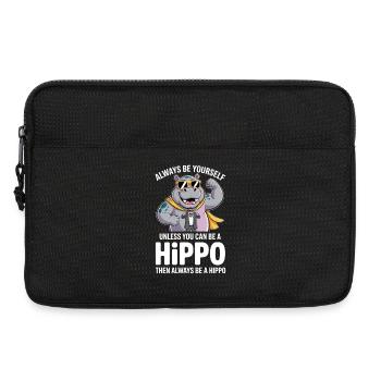 Sei immer du selbst, es sei denn, du kannst ein Nilpferd sein - Laptoptasche 13" - Schwarz - Vorne