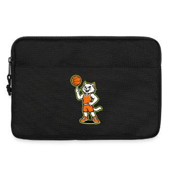 Basketball Cat Mascot in Orange - Laptop bag 13" - black - Front