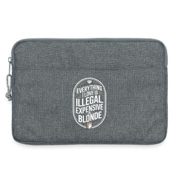 Everything I Love Illegal Expensive Blonde Männer - Laptoptasche 13" - Grau meliert - Vorne