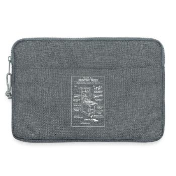 Klassischer Druckerdruck-Bauplan - Laptoptasche 13" - Grau meliert - Vorne