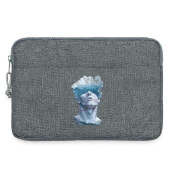 surreal marble statue bust - Laptop bag 13" - heather grey - Front