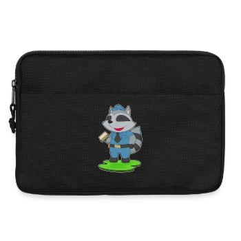 Waschbär Polizist Sandwich Polizei - Laptoptasche 13" - Schwarz - Vorne