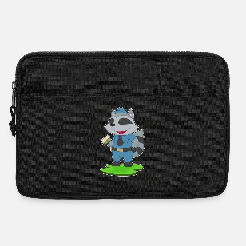 Waschbär Polizist Sandwich Polizei - Laptoptasche 13" - Schwarz