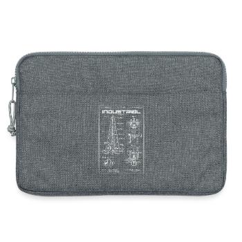 Industrieller Bauplan: Ölplattformmechanik - Laptoptasche 13" - Grau meliert - Vorne