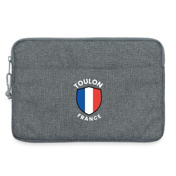 Drapeau du Bouclier français de Toulon - Sacoche pour ordinateur portable 13 pouces - gris chiné - Devant