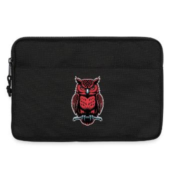 Hibou Rouge Oiseau de Nuit Chouette Gigante Mystique pour les joueurs - Sacoche pour ordinateur portable 13 pouces - noir - Devant