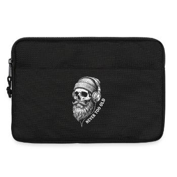 Never Too Old – Musik Totenkopf mit Bart Kopfhörer - Laptoptasche 13" - Schwarz - Vorne
